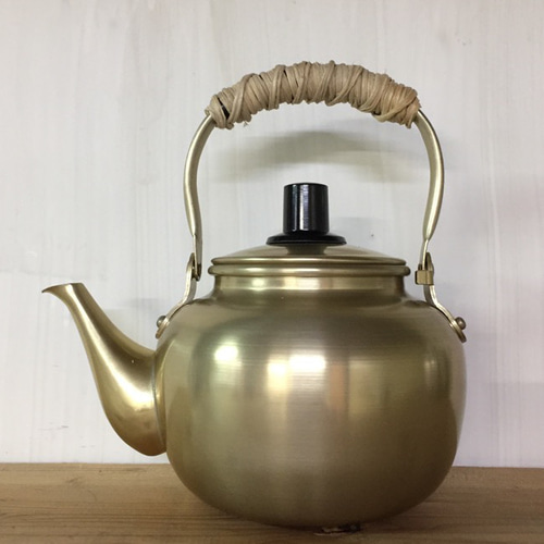 籐巻き アルミ製湯沸 1L 湯沸 丸瓶 アルミやかん ケトル