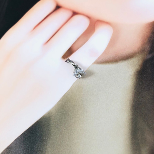 サイズ4号】ピンキーリングお花のぐるっとデザイン