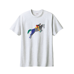 動物Tシャツ-乗馬ジャンプ（障害馬術） 1枚目の画像