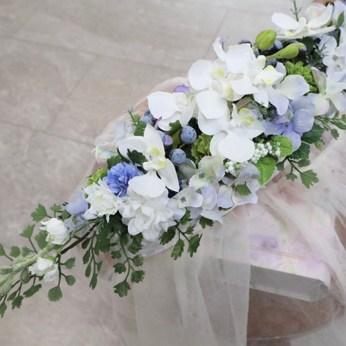 胡蝶蘭アレンジ 横長アレンジ テーブル装花 テーブルセンター アーティ