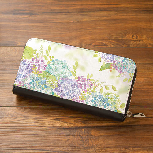 長財布】紫陽花【花柄】【Hanayukiオリジナルアート】財布 長財布