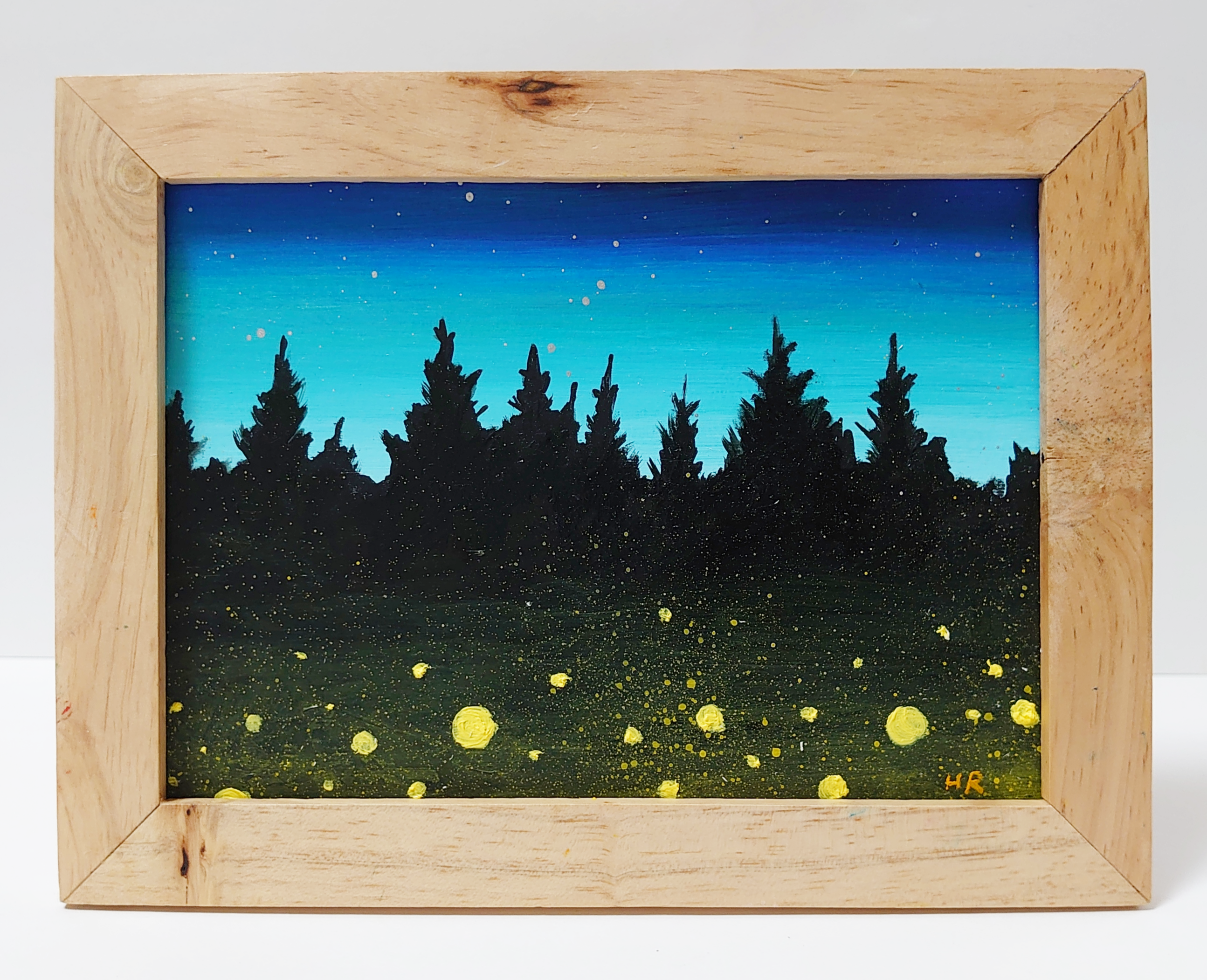 油絵 絵画【蛍の夜ノ森】 油絵 絵画 【蛍の夜ノ森】 絵画 HR 通販 13209259｜Creema