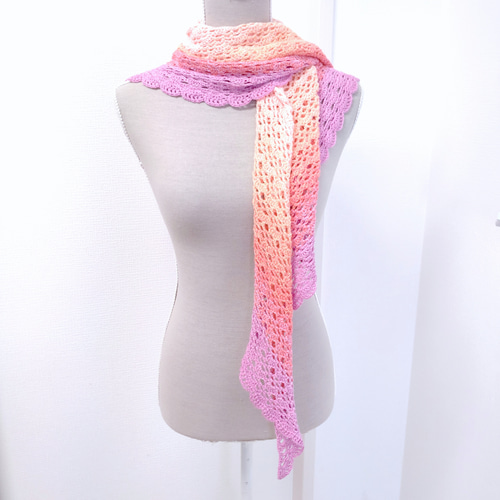 他店にて完売＊ショール 三角ショール バレエショール コットン 手編み