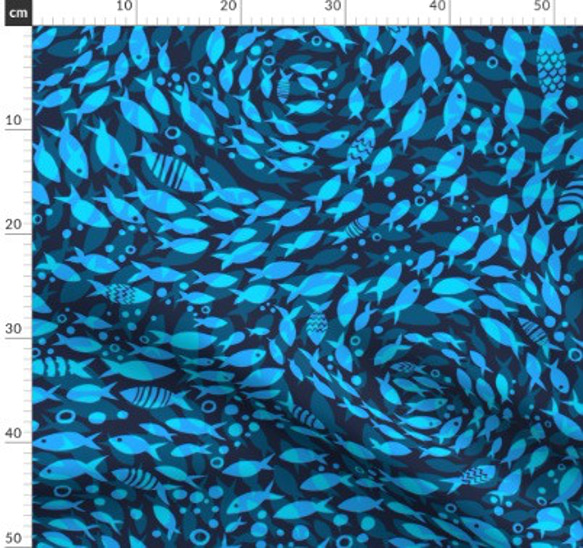 海 貝 シェル 珊瑚 コーラル 波 海洋 タツノオトシゴ ヒトデ海柄 輸入生地 生地 ハンドメイド 素材 布 ブルー 青 1枚目の画像