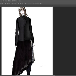 【1点もの・デザイン画付き】アシメトリーゴブラン織り切り替えスカート（KOJI TOYODA） 7枚目の画像
