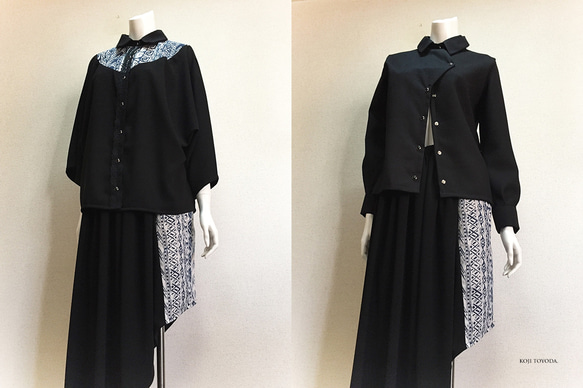【1点もの・デザイン画付き】アシメトリーゴブラン織り切り替えスカート（KOJI TOYODA） 5枚目の画像