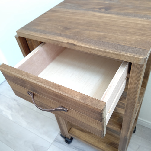 バタフライ式キッチンワゴン キャスター付き 棚・シェルフ・ラック OC