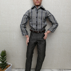 1/6人形用服 ジッパー付き 灰色パーカージャージセット バービーケン