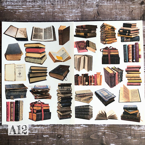 紙モノ コラージュ素材 デザインペーパー まとめ売り 送料無料【A12 コラージュ素材】紙モノ 本 メモ ジャーナル レトロ