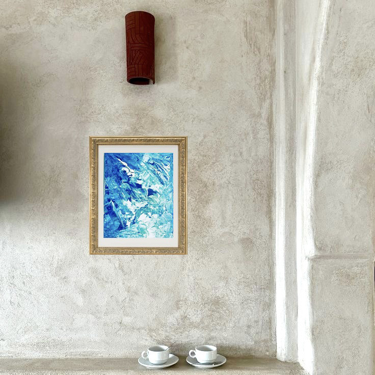 青の絵 涼やかな風 クールダウンアート【零065】 絵画 零