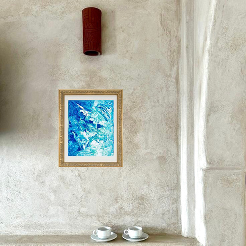 青の絵 涼やかな風 クールダウンアート【零065】 絵画 零freedbyshigi