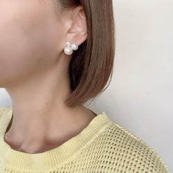 ポメころび◆シトリン×淡水パールピアス✧ツイストドロップカット image_2cb0d30a-e78c-4932-8fba-