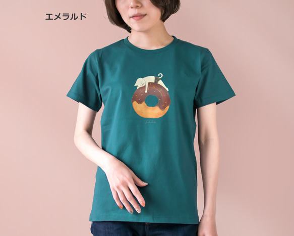 選べるチョコがけドーナツとネコぱんのTシャツ【受注制作】 9枚目の画像