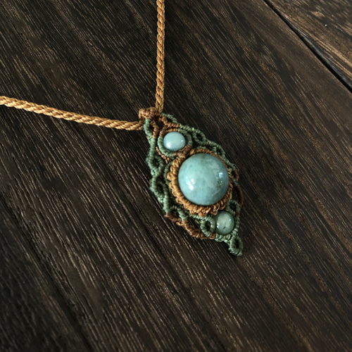 翡翠　(￼葡萄) マクラメ　ネックレス 翡翠のマクラメネックレス ネックレス・ペンダント 楓 通販 14020270