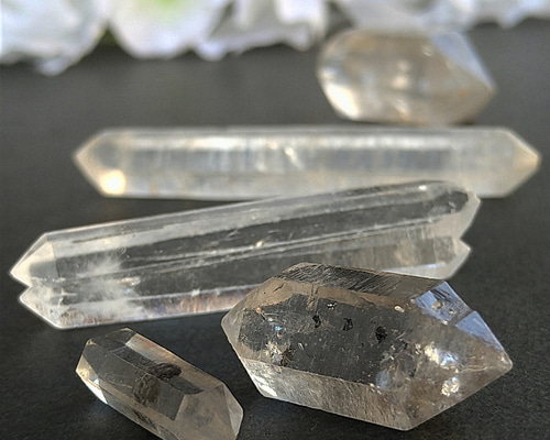 天然未加工石 両剣 レムリアン水晶 ポイント 約20g 天然石 GemStone じ