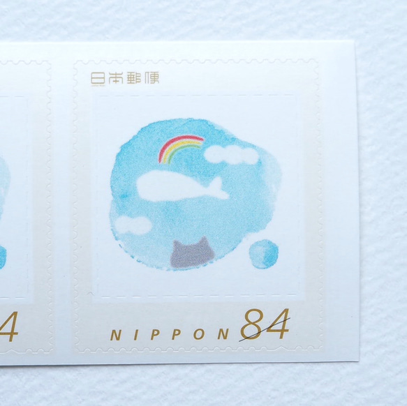 まりねこ切手　あの雲に乗って　84円　63円セット　 7枚目の画像