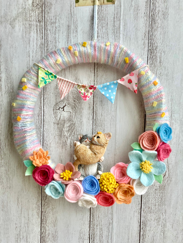 ☆雪だるまとリースが可愛いXmas猫ちゃんイヤリング☆ 7478a322cc6731fef6bb14b4c558a9