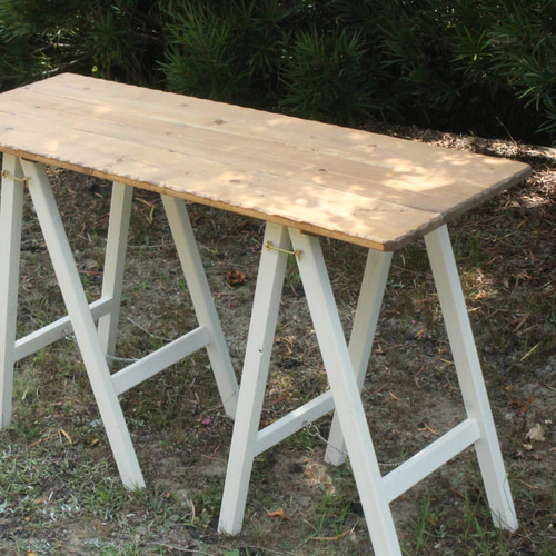 折りたたみテーブル アンティークホワイト 什器にも マルシェ