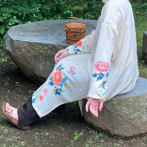 加賀友禅kimonoのアオザイ風トップス チュニック watahana 加賀友禅kimonoのアオザイ風トップス チュニック watahana
