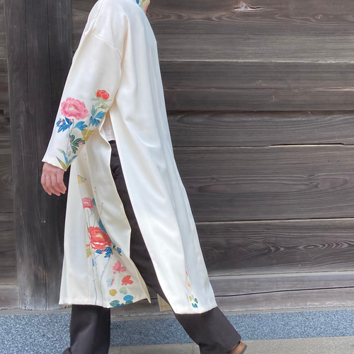 加賀友禅kimonoのアオザイ風トップス チュニック watahanaブラウス 