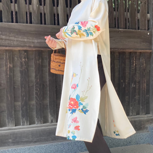 加賀友禅kimonoのアオザイ風トップス チュニック watahana 加賀友禅kimonoのアオザイ風トップス チュニック watahana