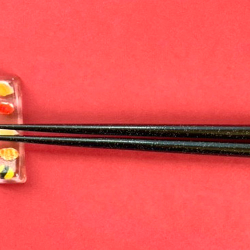 ハンドメイド　箸置き　みかん 箸置き カトラリーレスト 2個セット アルミフラワー ハシオキ