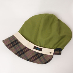 ピッコロフリー・リネン・チェック/フリーサイズ UV たためる帽子 風に飛ばない帽子　 10枚目の画像