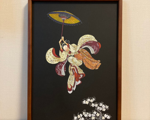 ジークレー版画 サイン入り ○Kaoruko Negishi○ 紐付き 額縁あり