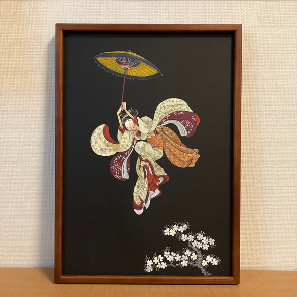 ジークレー版画】額付き A3 チョークアート「清水の舞台から