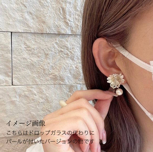 厚銀フラワー earring/pierce 5枚目の画像