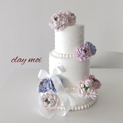 完全受注製作】シンデレラブルーのクレイケーキ(リングピロー) リング