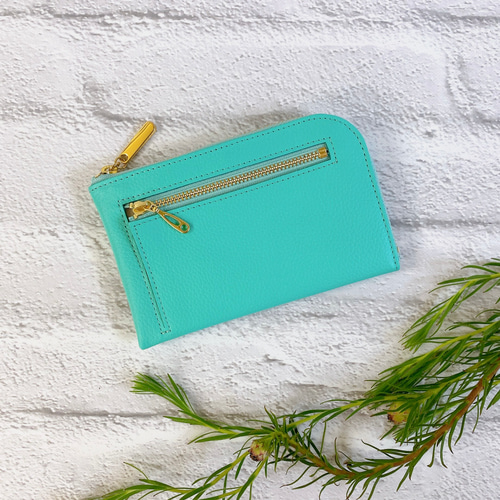 薄くて軽いコンパクトな財布 10枚カードポケット シュリンク ミント