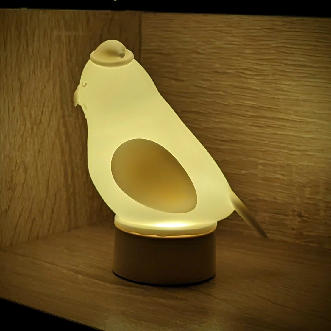 ２羽のおやすみインコさんランプ【おやすみオカメインコさん・おやすみセキセイインコさんセット】