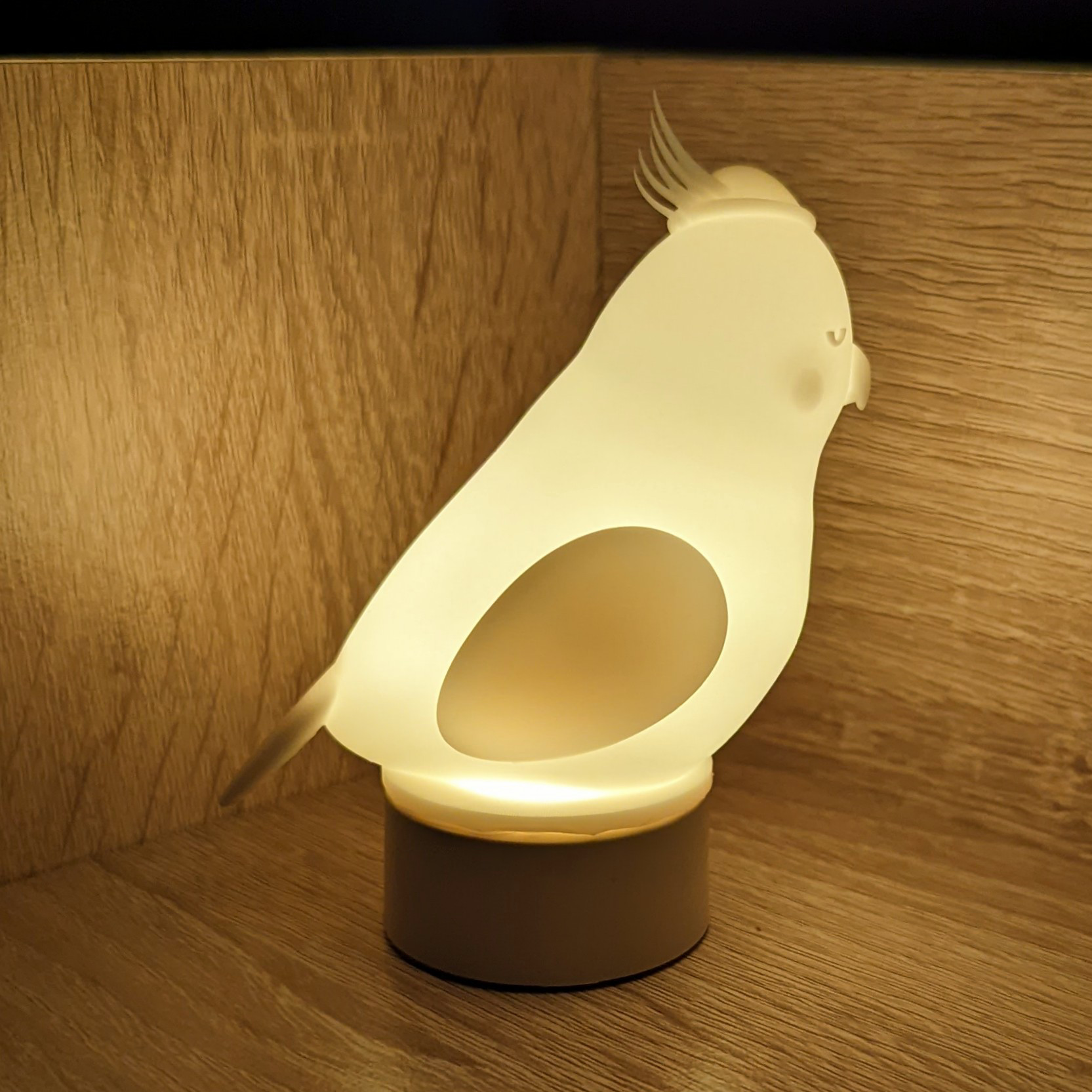 ２羽のおやすみインコさんランプ【おやすみオカメインコさん・おやすみセキセイインコさんセット】