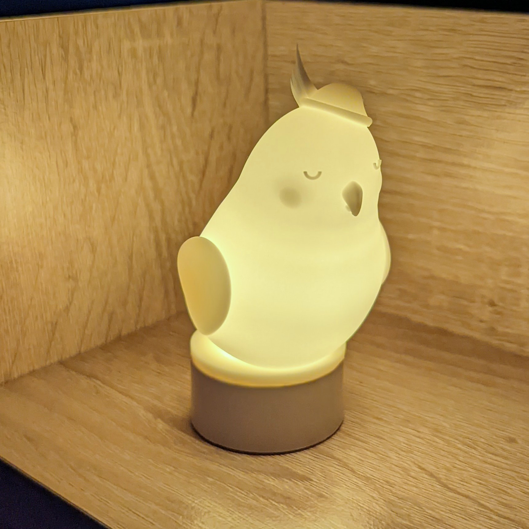 ２羽のおやすみインコさんランプ【おやすみオカメインコさん・おやすみセキセイインコさんセット】