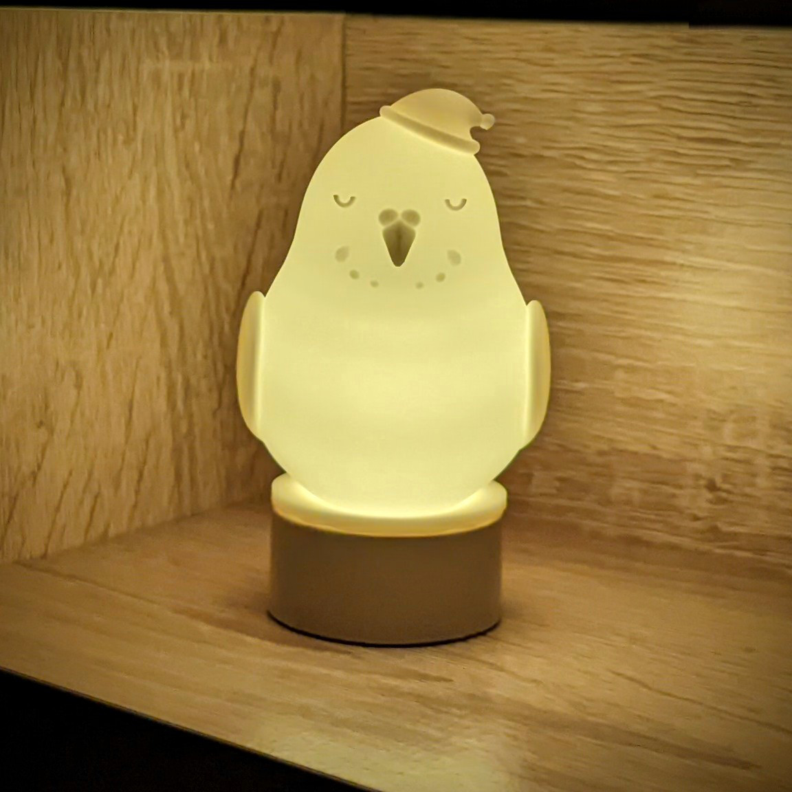 ２羽のおやすみインコさんランプ【おやすみオカメインコさん・おやすみセキセイインコさんセット】