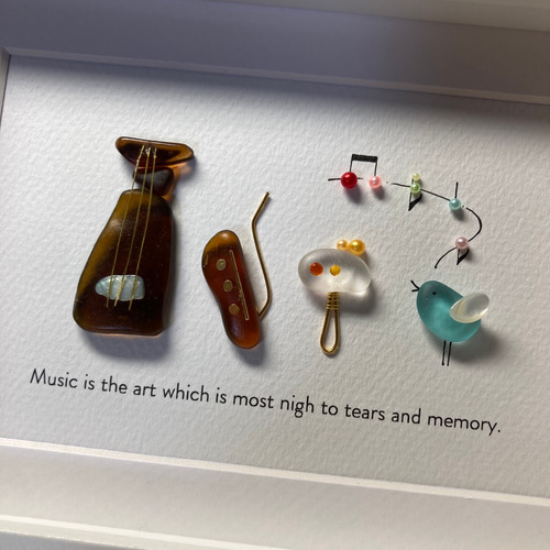 シーグラスアート「調べ」 その他アート ゆきみ工房 通販 14024487