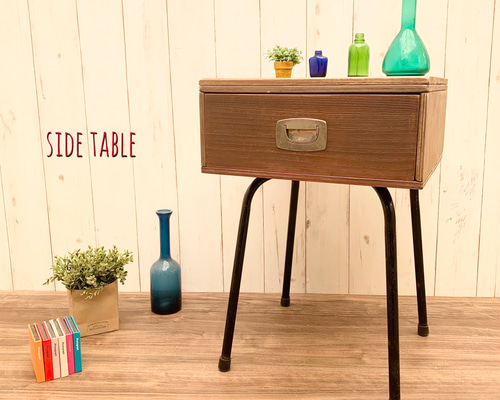 サイドテーブル セット インテリア 昭和レトロ 当時物 アンティーク 鉄脚 346fe742e21bd33cbde55c1f320bca