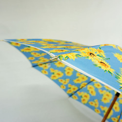 ひまわり　木棒　手開き　雨傘　職人手作り　日本製　レディ−ス　丸安洋傘　DV92F 6枚目の画像