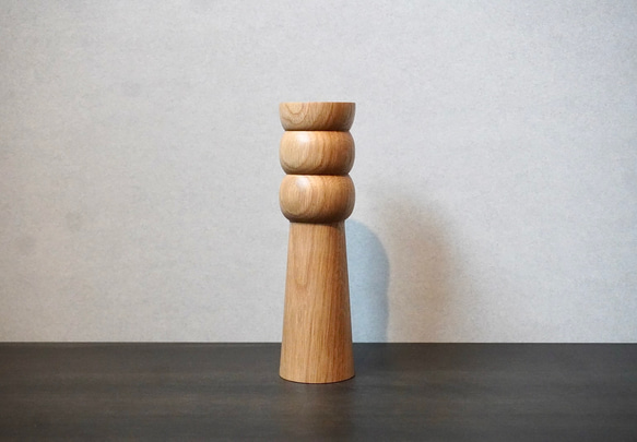 Flower vase  oak オーク3Pset 　試験管付き　一輪挿し　受注製作 3枚目の画像