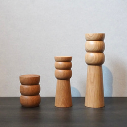 Flower vase  oak オーク3Pset 　試験管付き　一輪挿し　受注製作 2枚目の画像