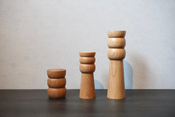 Flower vase  oak オーク3Pset 　試験管付き　一輪挿し　受注製作 2枚目の画像