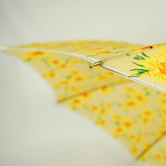 ひまわり　木棒　手開き 雨傘　職人手作り　日本製　レディ−ス　丸安洋傘　DV92Y 7枚目の画像