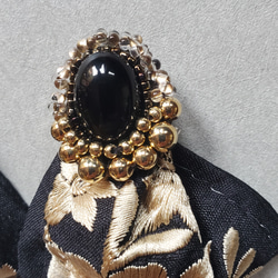 〈再販〉2wayインド刺繍リボンとビーズ刺繍のピアス&イヤリング 4枚目の画像