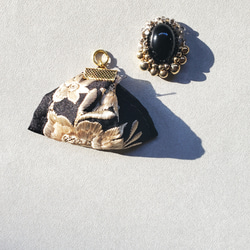 〈再販〉2wayインド刺繍リボンとビーズ刺繍のピアス&イヤリング 9枚目の画像