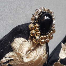 〈再販〉2wayインド刺繍リボンとビーズ刺繍のピアス&イヤリング 6枚目の画像