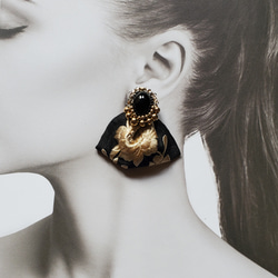 〈再販〉2wayインド刺繍リボンとビーズ刺繍のピアス&イヤリング 10枚目の画像