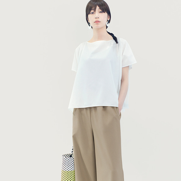 ★限定8点★夏の福袋★同価格でマルチクロス付★吸水速乾 涼しくきれいに ベージュ ワイドパンツ●GREDA-BEIGE● 3枚目の画像