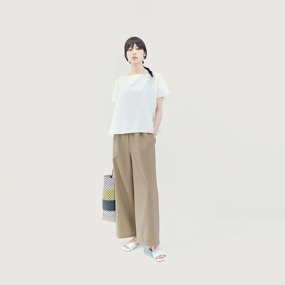 ★限定8点★夏の福袋★同価格でマルチクロス付★吸水速乾 涼しくきれいに ベージュ ワイドパンツ●GREDA-BEIGE● 1枚目の画像