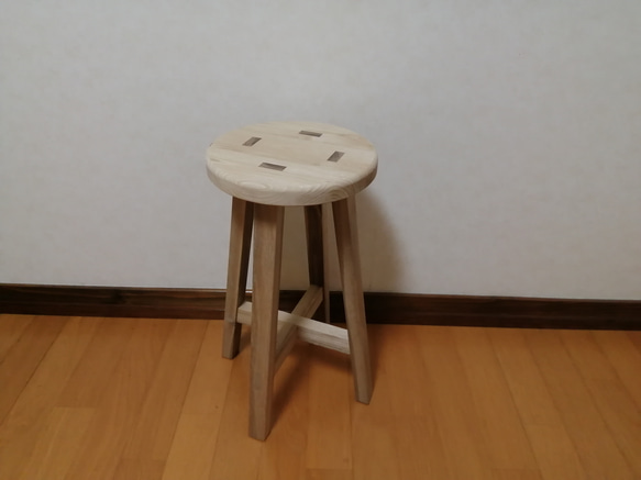 栗材スツール　高さ47cm　丸椅子　stool 